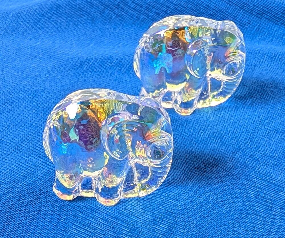 RARE Vintage Swarovski Elephant Pendant 30mm Crystal Vitrail